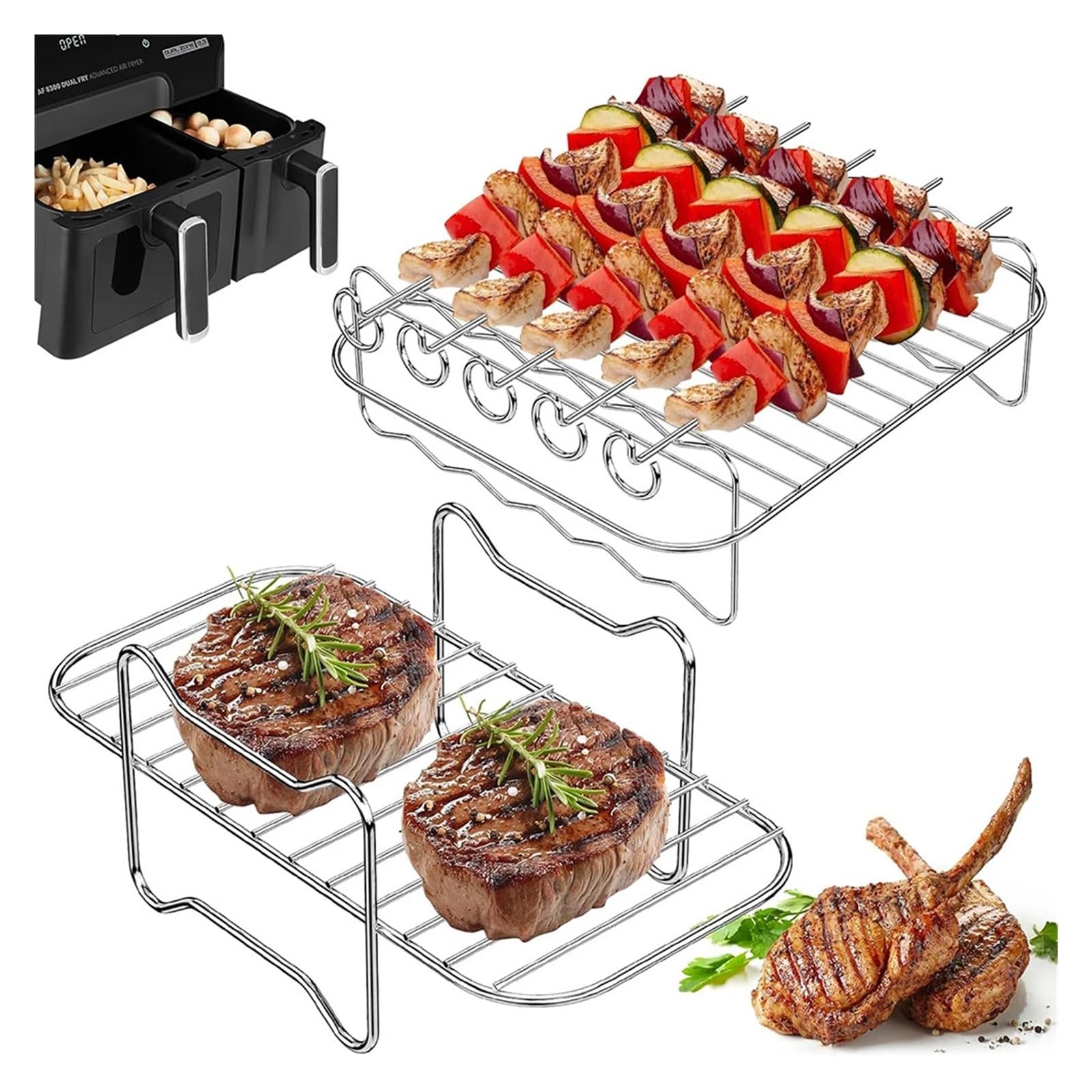 Rack for friggitrice ad aria da 2 pezzi compatibili con Tower Vortex 17099