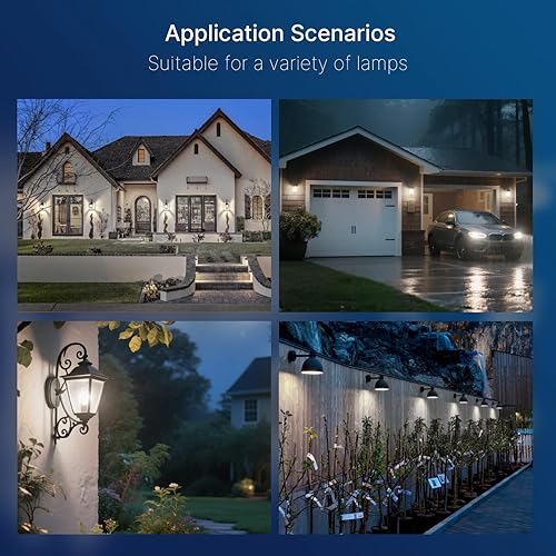 Miniatura 5 de FLSNT Bombilla LED A19 con sensor de atardecer a amanecer, luz diurna de 5000 K, 7 W (60 W equivalente), 800 lúmenes, base E26 de filamento vintage,