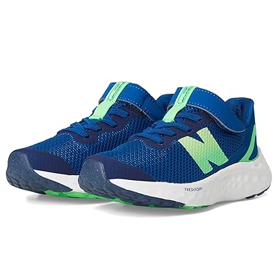 New Balance Kids Fresh Foam Arishi v4 Bungee Lace with Top Strap (Little Kid) Kids Shoes Galaxy Blue/Lime Leaf/Nb Navy