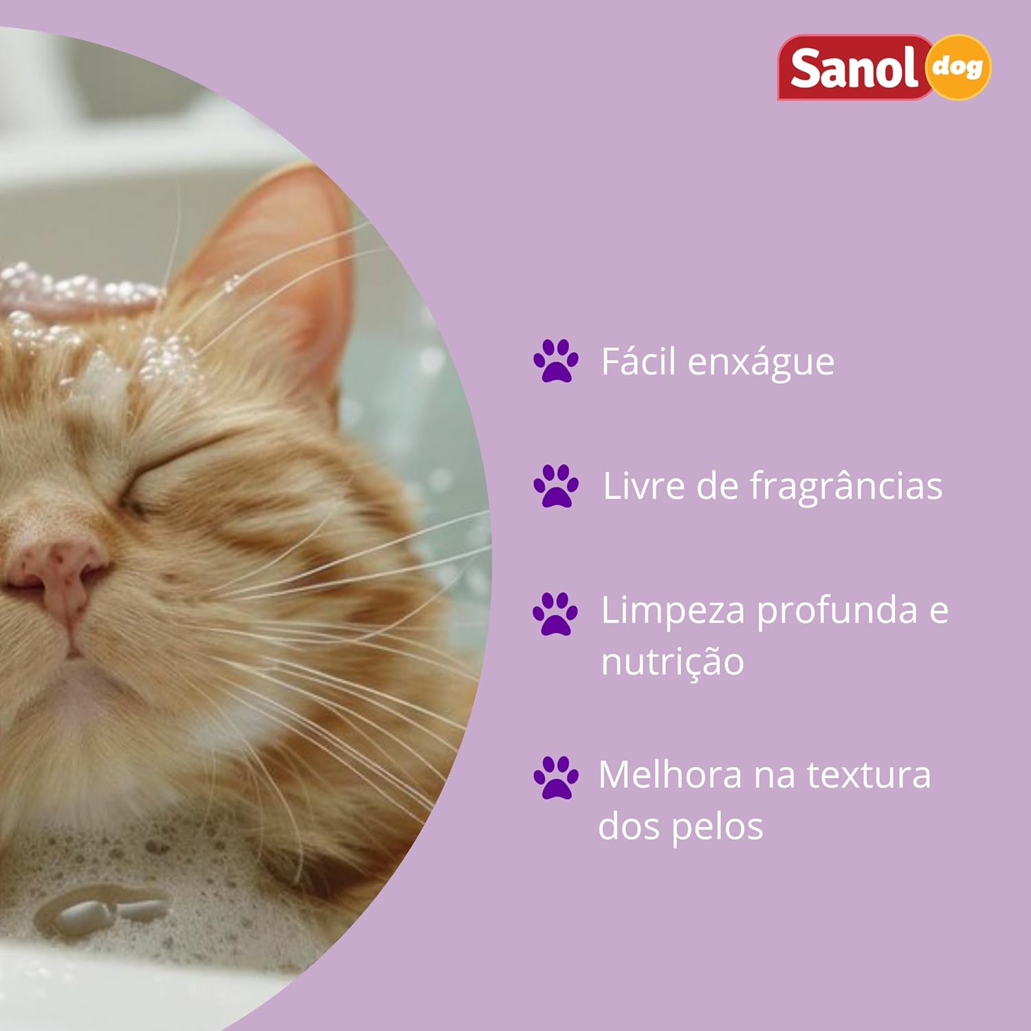 Sanol Dog Shampoo De Pêlos Para Gatos 500 Ml Roxo