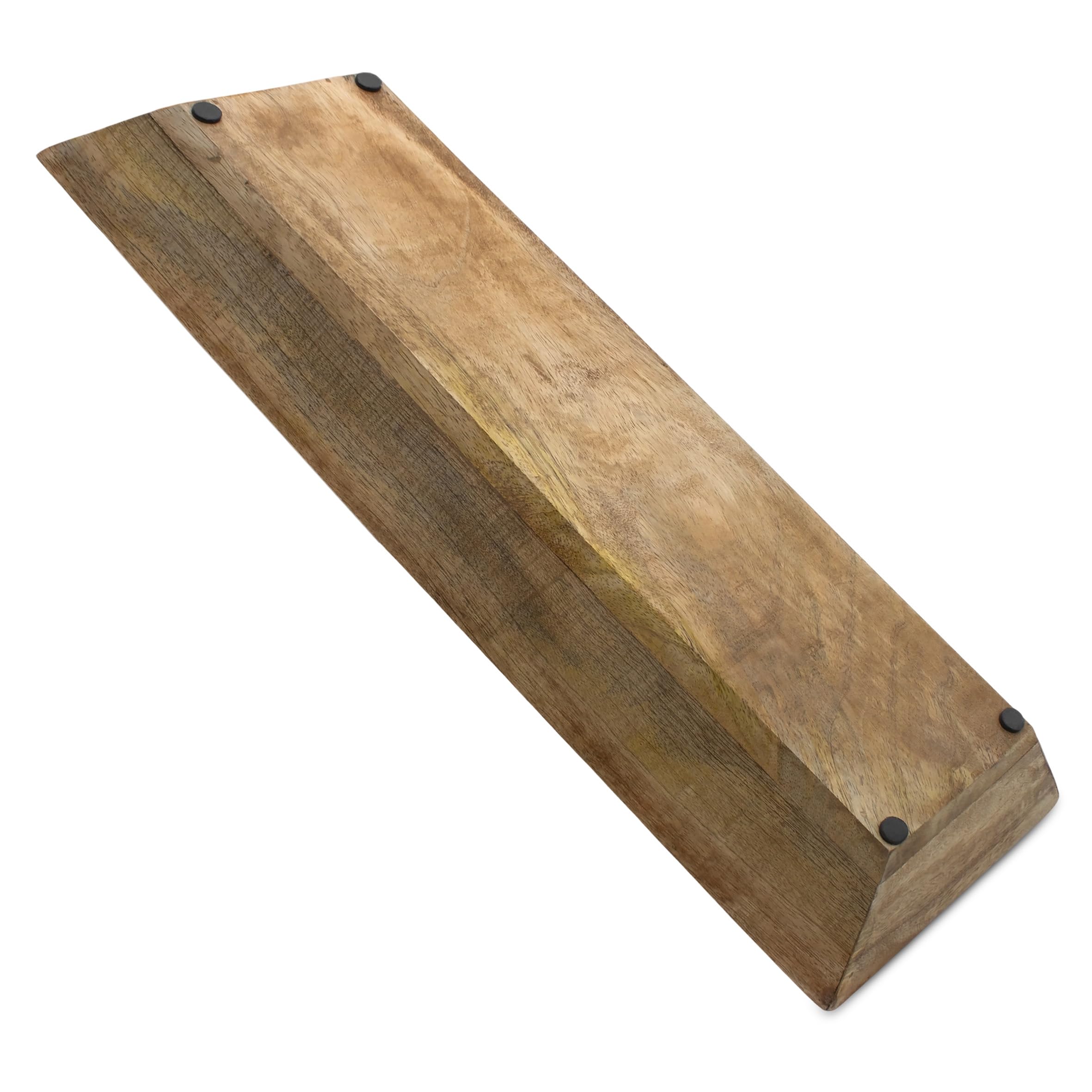 Vassoio Decorativo In Legno Di Mango - 58x20 Cm, Bordo Alto, Per Composizioni Natalizie E Centrotavola
