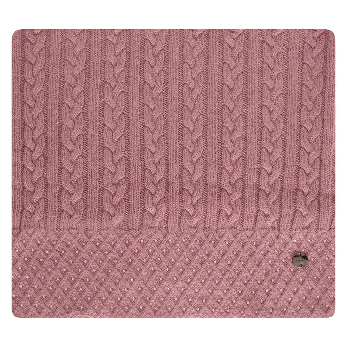 HV Polo Szalik szal komin szal dziergany HVPBreeze kamienie stras, dusty rose heather, jeden rozmiar