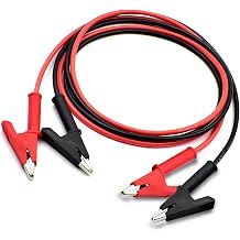 Double Ended Alligator Clip Electrical Test Leads Alligator Clip to Alligator Clip Heavy Duty Silicone Jumper 12AWG 3.28ft/1m Cable for Multimeter, Electrical Test Y-Y 12AWG 1m X
