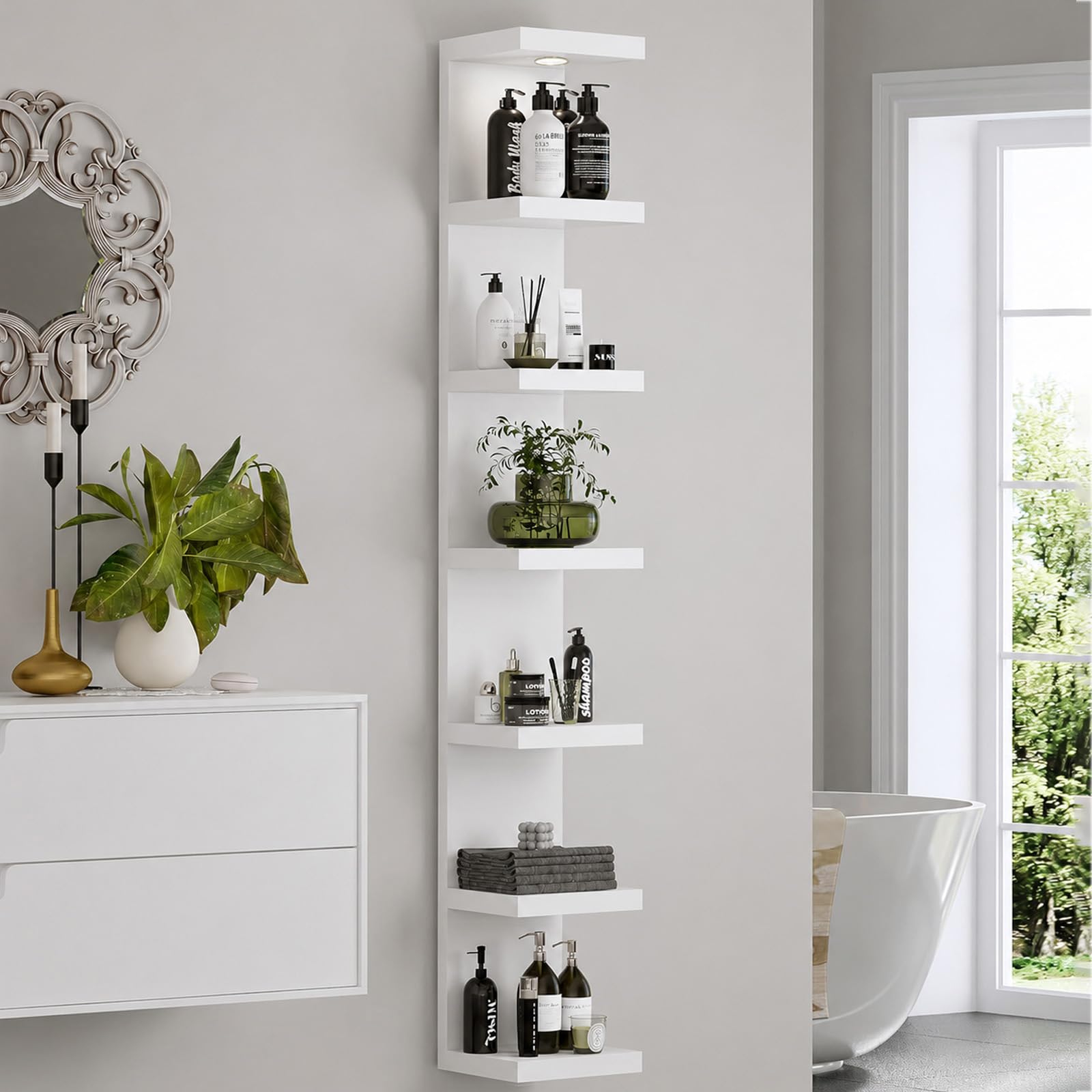 Amazon.com: LitaEther Versatile 7 Tier Wall Shelf Unit,White Lack