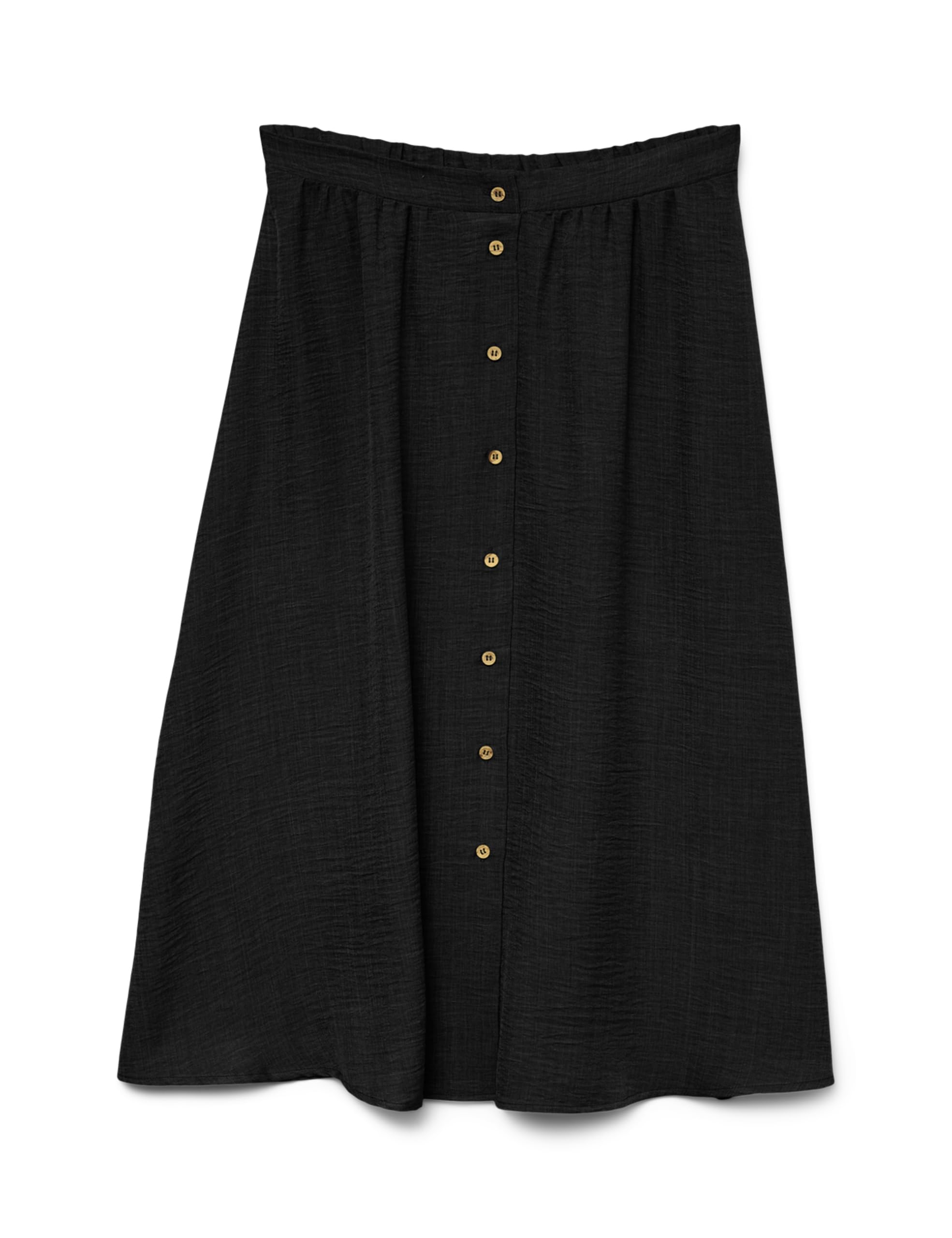 Vero Moda Womens Vmmelaney H/W Button Calf WVN Ga Long Skirt, Black, XS UK