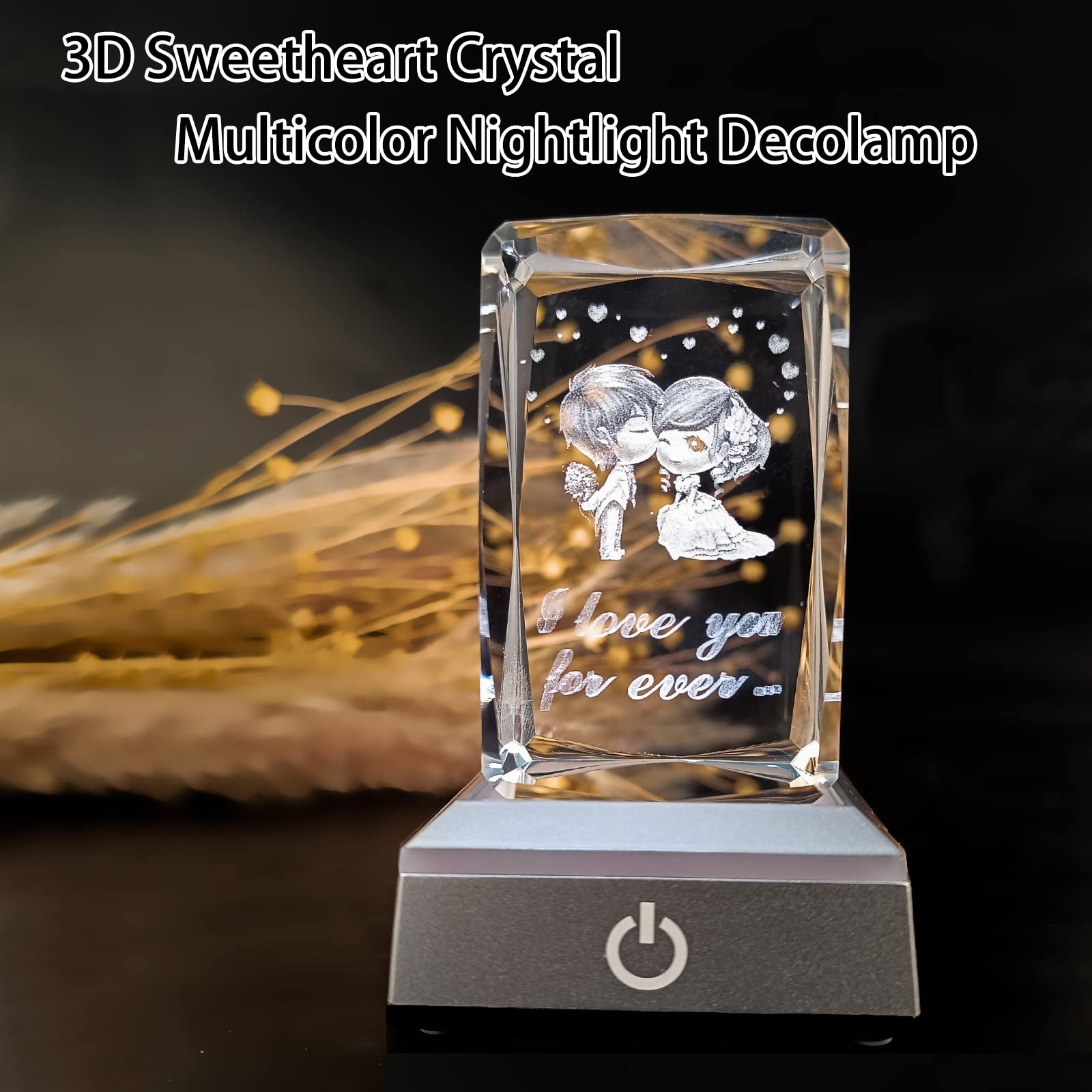 DUOQIAN Crystal Multicolor Nightlight Decolamp, Present for Girlfriend Wife Mom Aunt Woman Birthday Christmas Mothers Day Valentine's Day Gifts (Cartoon)
