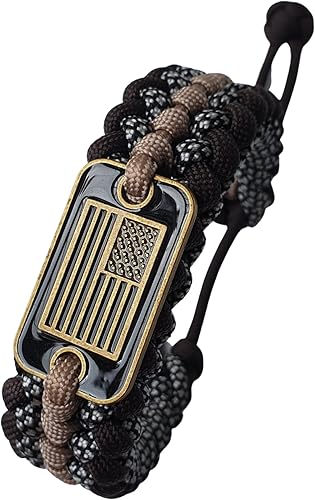 Miniatura 1 de Pulsera de paracaídas  Pulseras militares de veteranos del ejército de Estados Unidos para hombres, pulsera táctica trenzada multiusos de