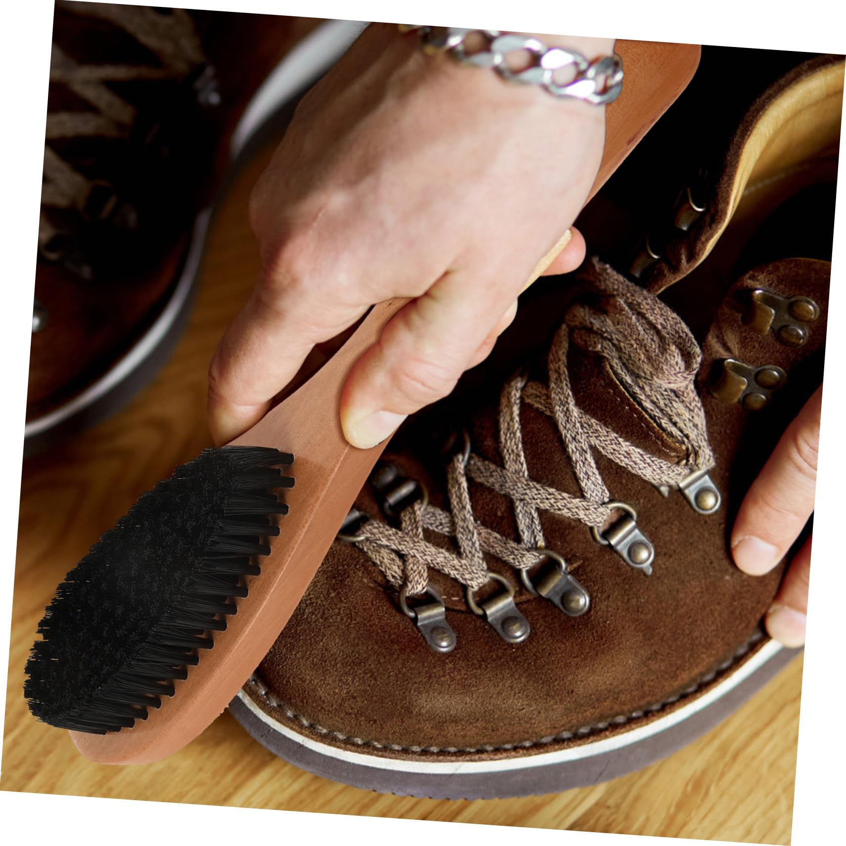 3 Pz Spazzola Per Scarpe in Legno Massello Spazzole Per La Pulizia Delle Scarpe Spazzola Per La Pulizia Dei Sacchetti Spazzola Per Lucidare Gli Stivali Calzascarpe Di Legno