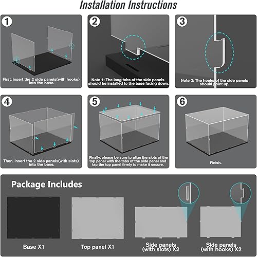 Vista 126 de Choowin Vitrina de acrílico para Lego Infinity Gauntlet 76191 para Lego Gauntlet 76223 para Lego Display Estuches de acrílico transparente grueso