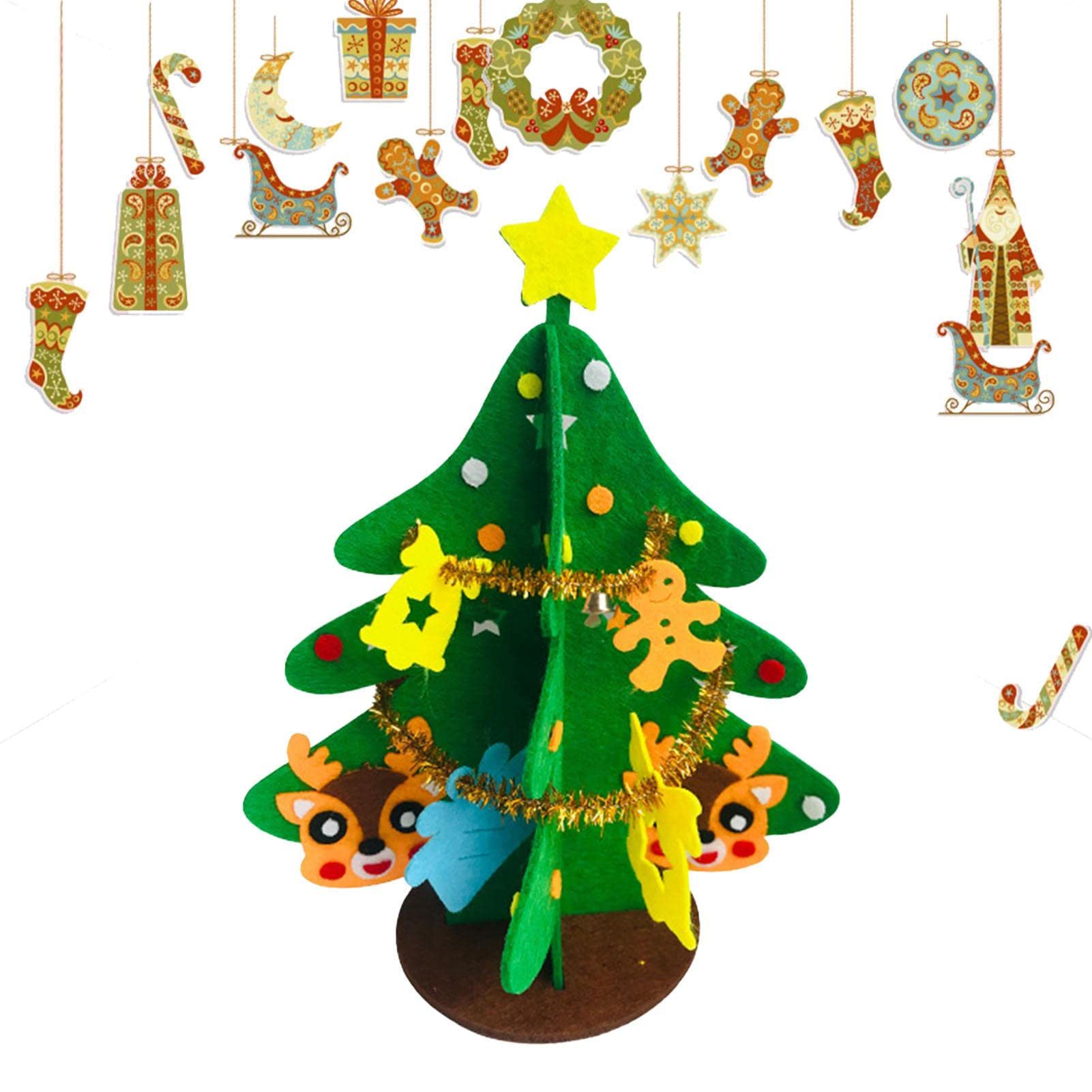 ENIKMOSD Weihnachtsbaum Bastelset Für Kinder – 2 Filz-Bäume Zum Dekorieren