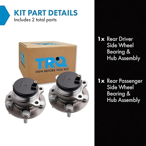 Vista 636 de TRQ Juego de 2 rodamientos y bujes de rueda trasera izquierda y derecha compatible con Ford Expedition 2007-2010 Lincoln Navigator 2007-2010