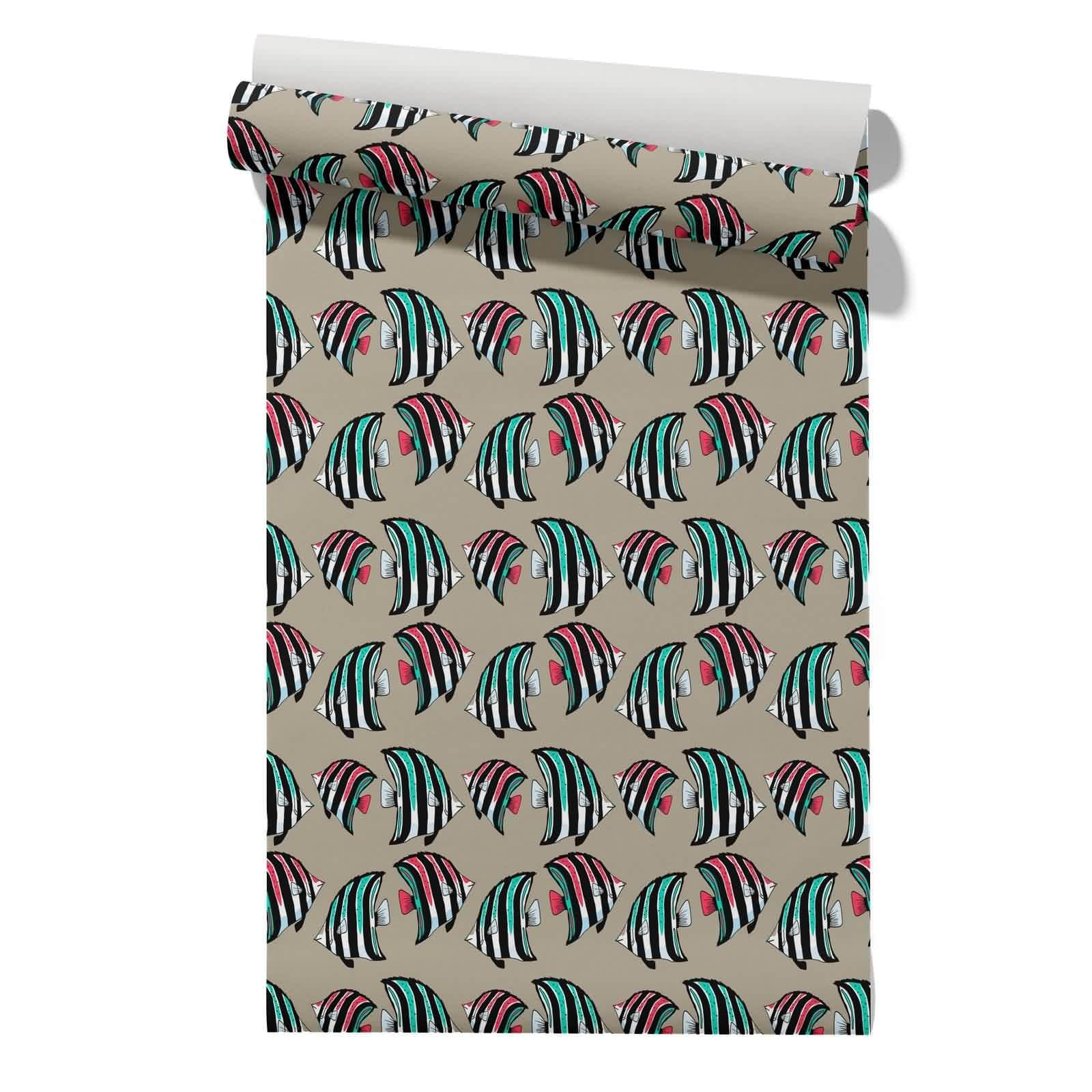 Cevan Style 20 Bedroom Wallpaper Peel And Stick Kitchen Utensils Drawer Liner Fish Cute Cartoon Checkered Large Waterproof Contact Paper For Countertops Cabinets Drawers 45X500cm