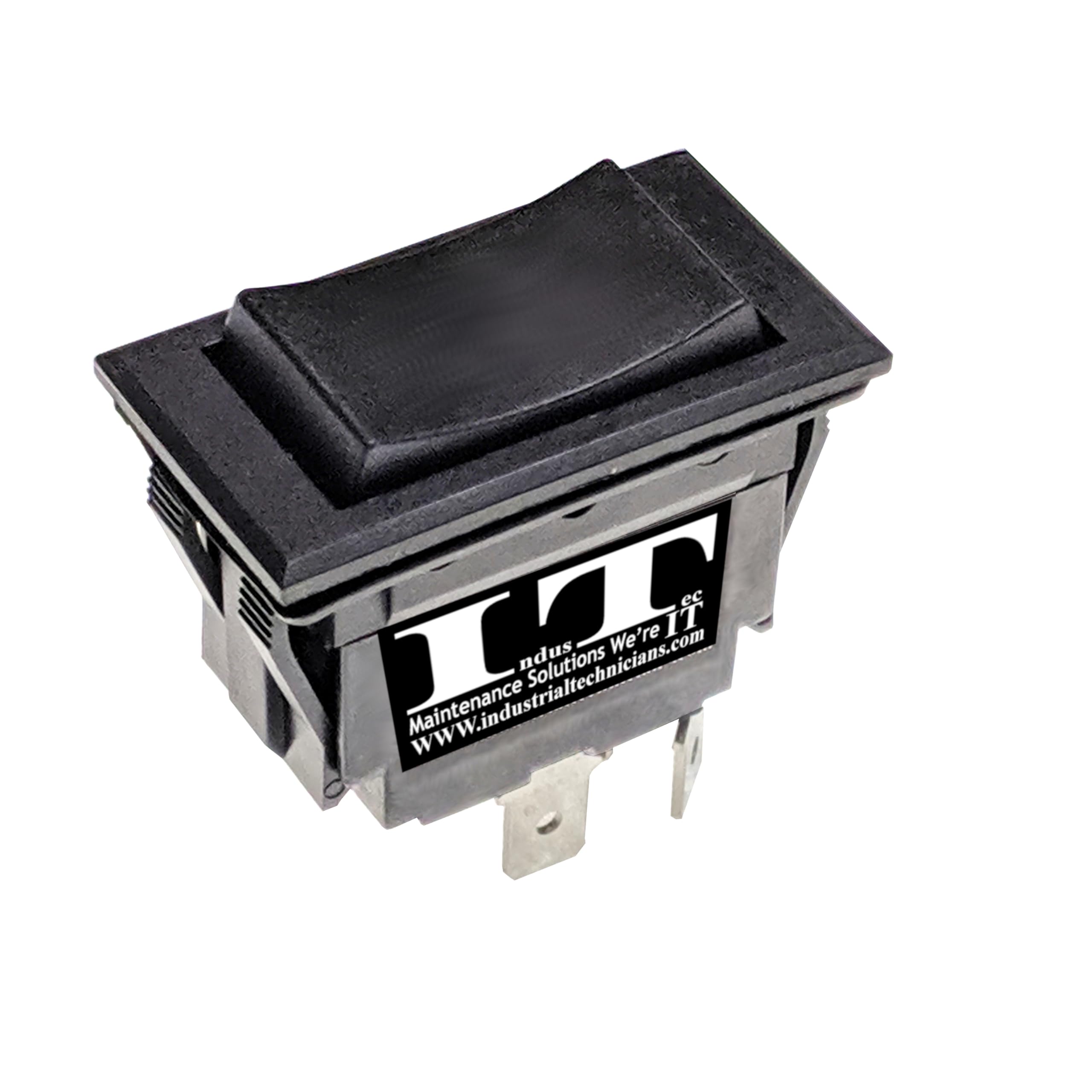 IndusTec DPDT 30 Amp 12V DC 4 Pin Quick Plug (On)/Off/(On) Momentary Motor Polarity Cotrol Reversing Rocker Switch W Gasket Automatic Reset Double