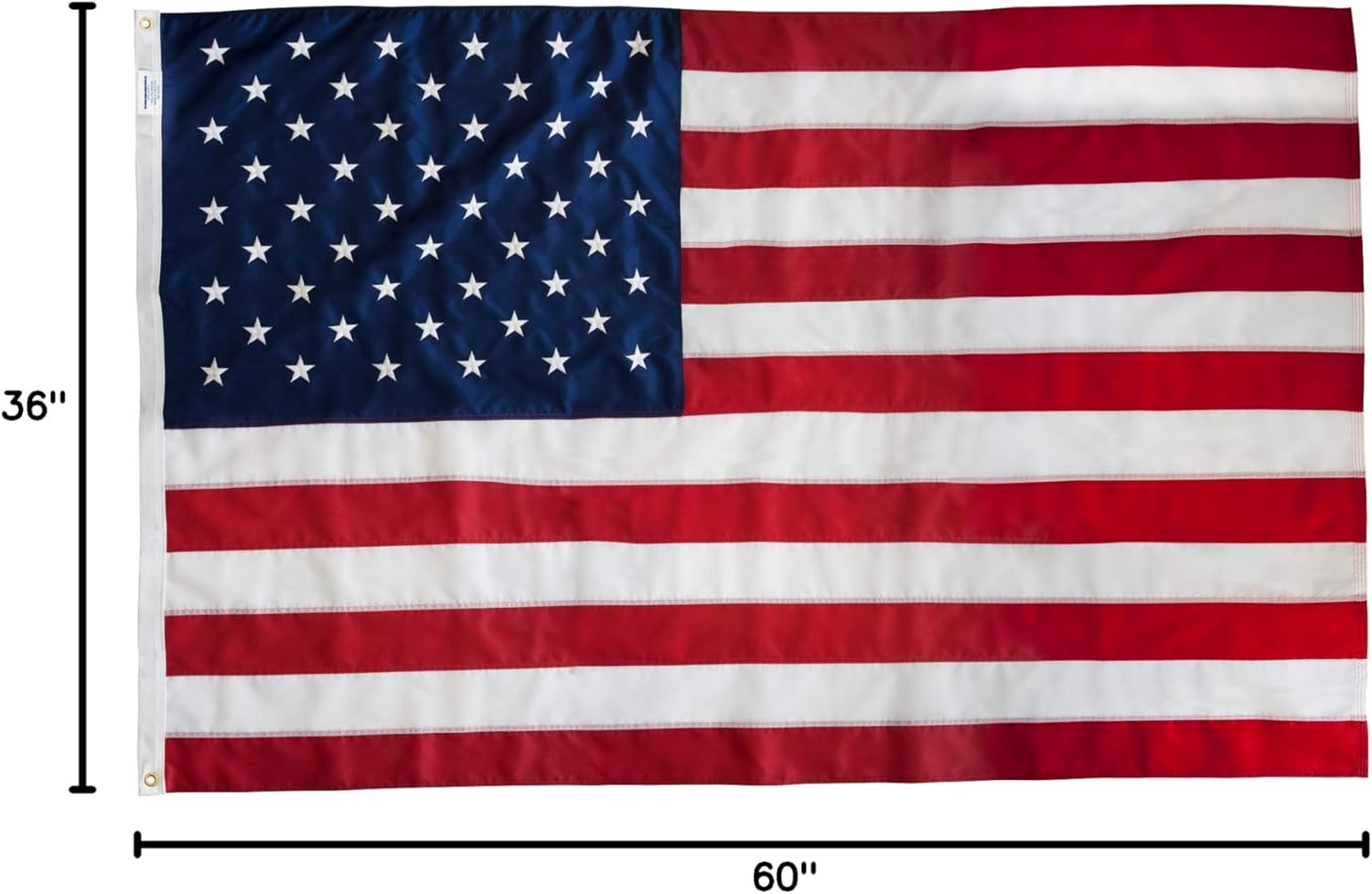 American Flag - 3'x5' ft – 100% Made in the USA - Perma-Nyl Sewn Nylon with Grommets - Sturdy, Durable, and Patriotic - Great For Gardens, Homes, Patios and Cars