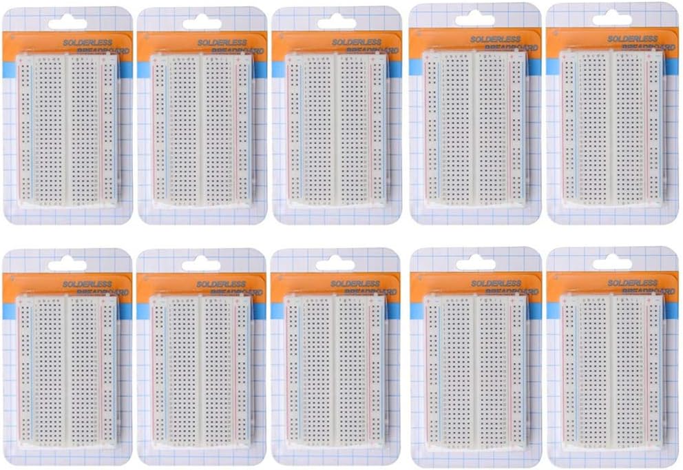 Hailege 10pcs 400 Ties Mini Solderless Breadboard Universal 400 Contacts Solderless Breadboard 400 Points Prototyping Shield for Electronics Testig DIY