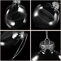 Vista 3 de HOMSFOU Bolas de adorno de plástico, bola plana transparente, adornos de Navidad, adornos colgantes rellenables de plástico, bola de globos de disco