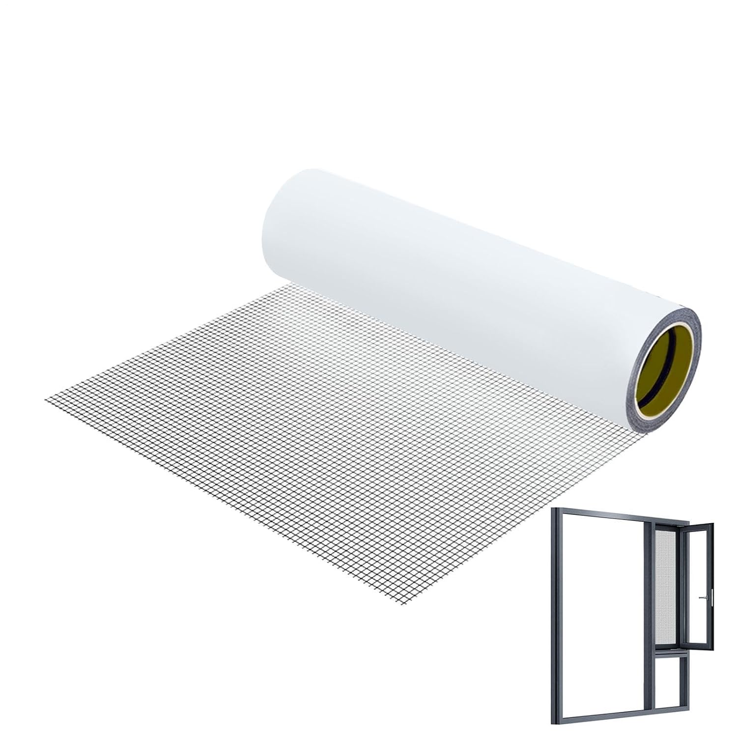 Mesh Screen Repair Roll DIY Mesh Crack Mending Patches | Adhesive Window Screen Tape Roll for Home Apartment Farmhouse Dorm Room Patio Balcony Bathroom