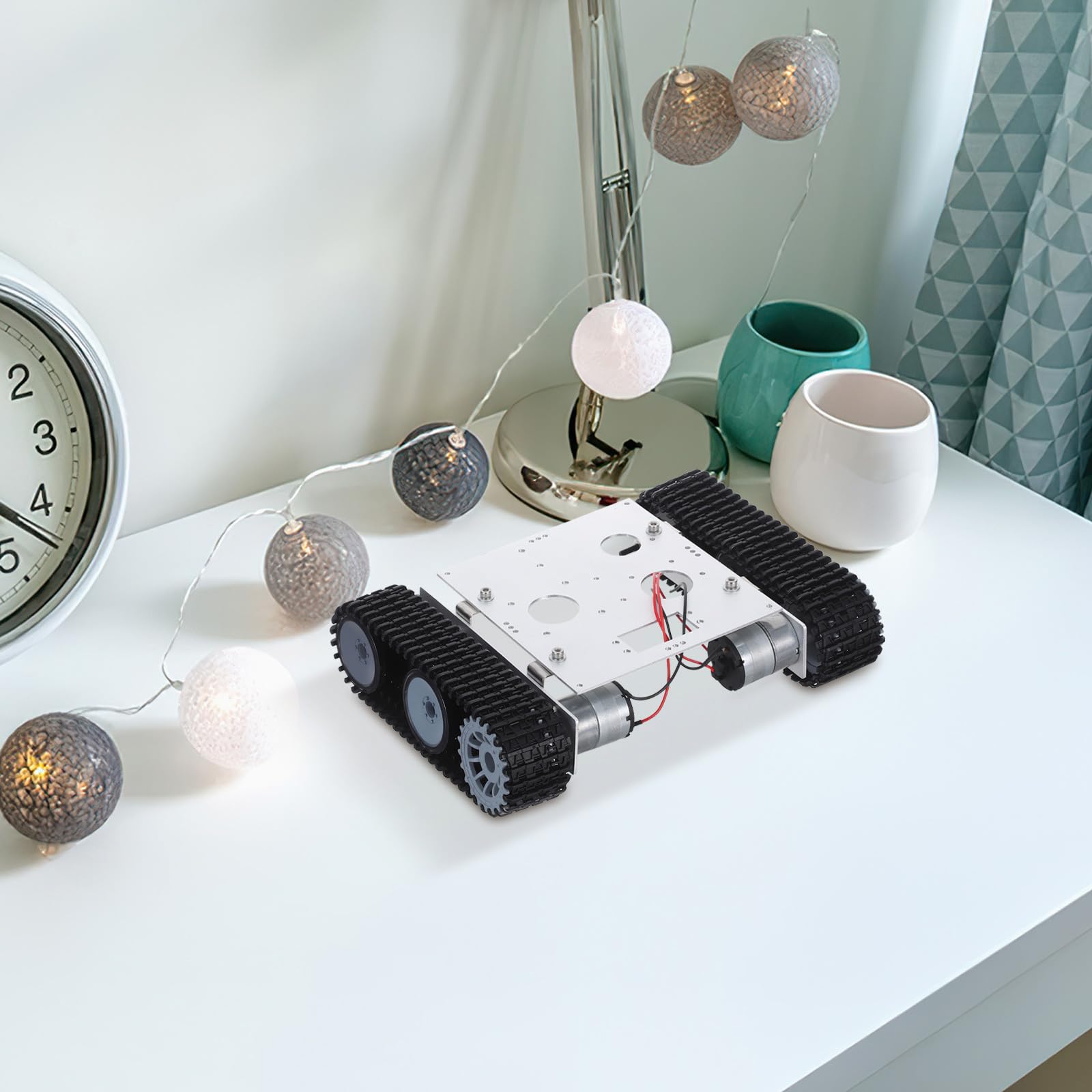 Zestaw podwozia robota czołgowego DIY - platforma podwozia robota z silnikiem - montaż pojazdu gąsienicowego do zestawu RC STEAM Science, akcesorium do nauki robotyki