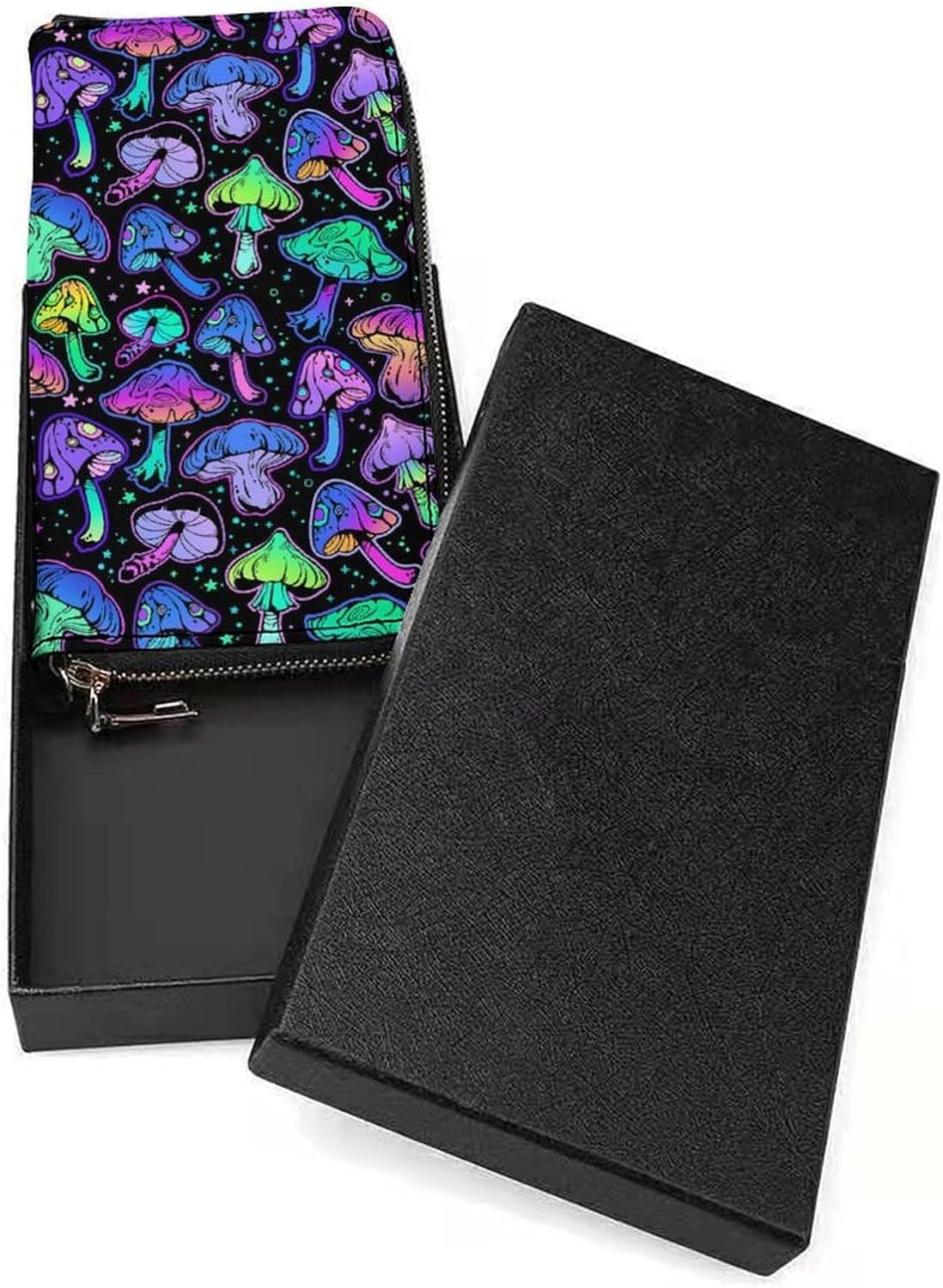 Goth Gothic Hippie Trippy Magic Mushroom Portable Long Handheld Wallet, Large Capacity Wallet
