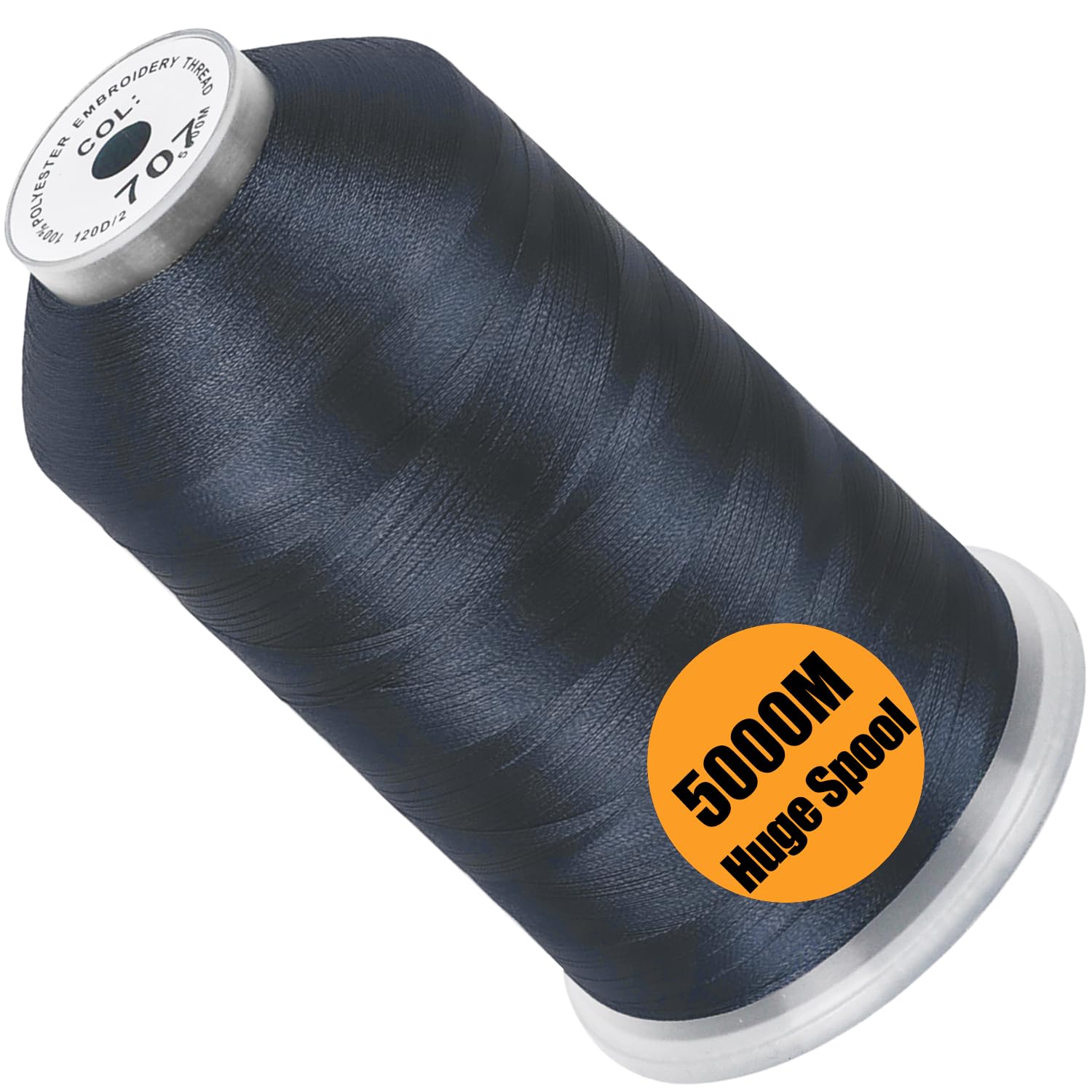 New brothread 5000M Huge Spool Embroidery Machine Thread - Dark Gray