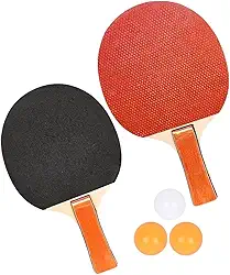 Conjunto de 2 raquetes de tênis de mesa, 2 raquetes e 3 bolas