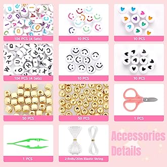 Funtopia 34000pcs+ 3mm Seed Beads for Jewelry Making, 5 Types 120 Colors Small Glass Beads for Bracelets, Friendship Bracelet Kit with Alphabet Letter Beads Smile Face Beads for DIY, Art and Craft