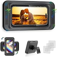 Vista 7 de Soporte para teléfono de ducha mejorado resistente al agua con orificio para altavoz, pantalla táctil, soporte para teléfono de ducha, estuche