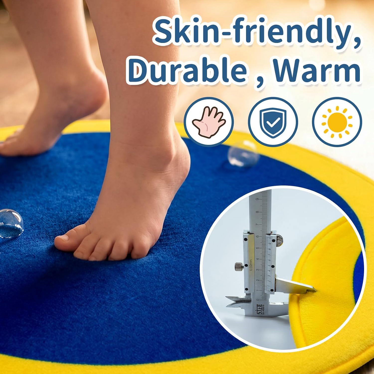 STARUIA 6 Pcs 16 Inch Circle Time Rug Kids Carpet Seats Classroom Playroom Rugs, Floor Cushions for Round Rug, Soft Colorful Non Slip Home School Story Time Group Activity Learning Playing Areas