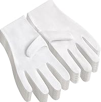 COOHORN 12 Pairs White Cotton Gloves for Eczema Dry Hands - Breathable Work Glove Liners, Moisturizing SPA Jewelry Inspection Gloves
