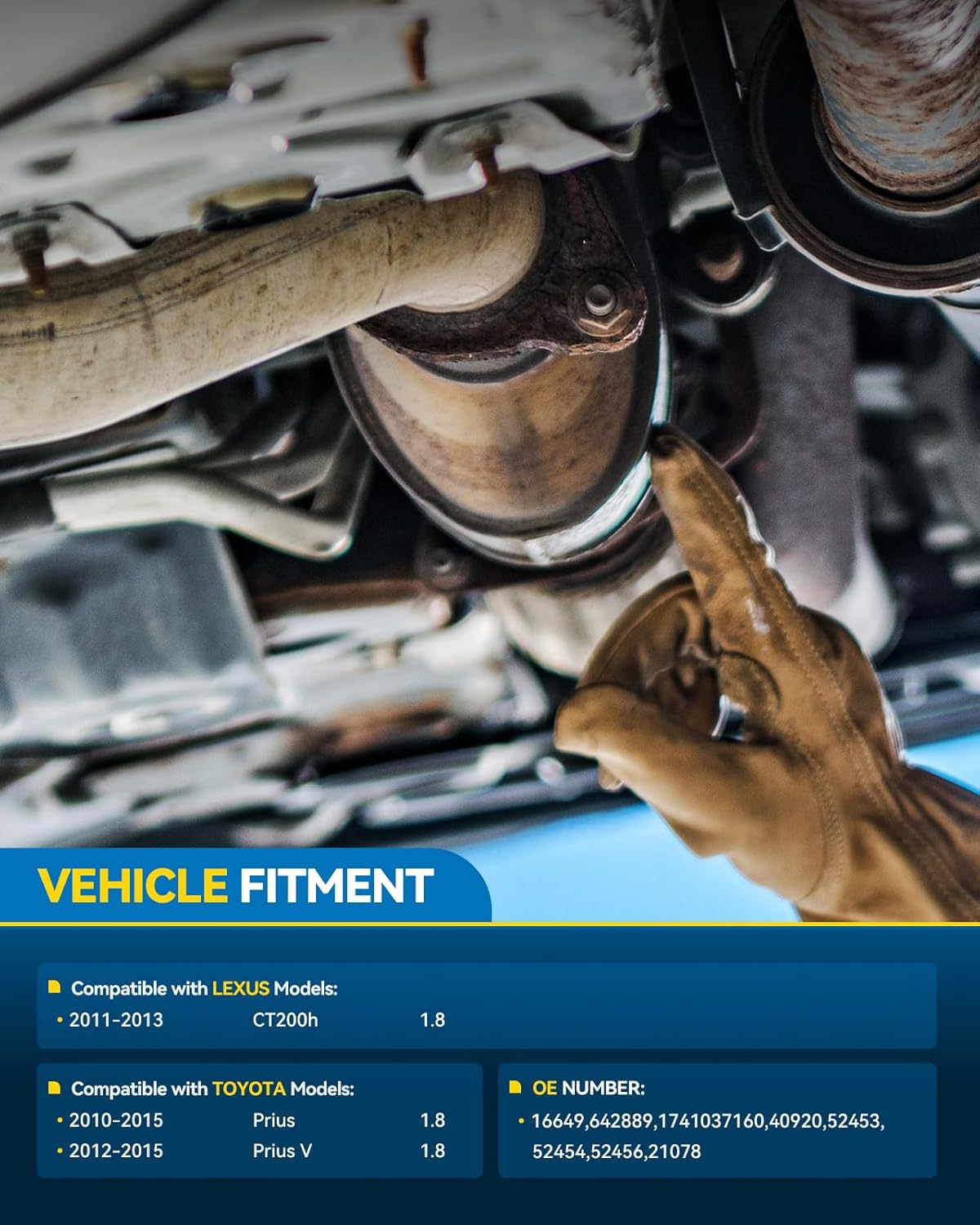 KAC Catalytic Converter for Prius 1.8L 2010-2015, High Flow Front Catalytic Converter Kit Direct-Fit Automotive Replacement Catalytic Converters 16649, 17410-37160, 1741037160 - EPA Compliant