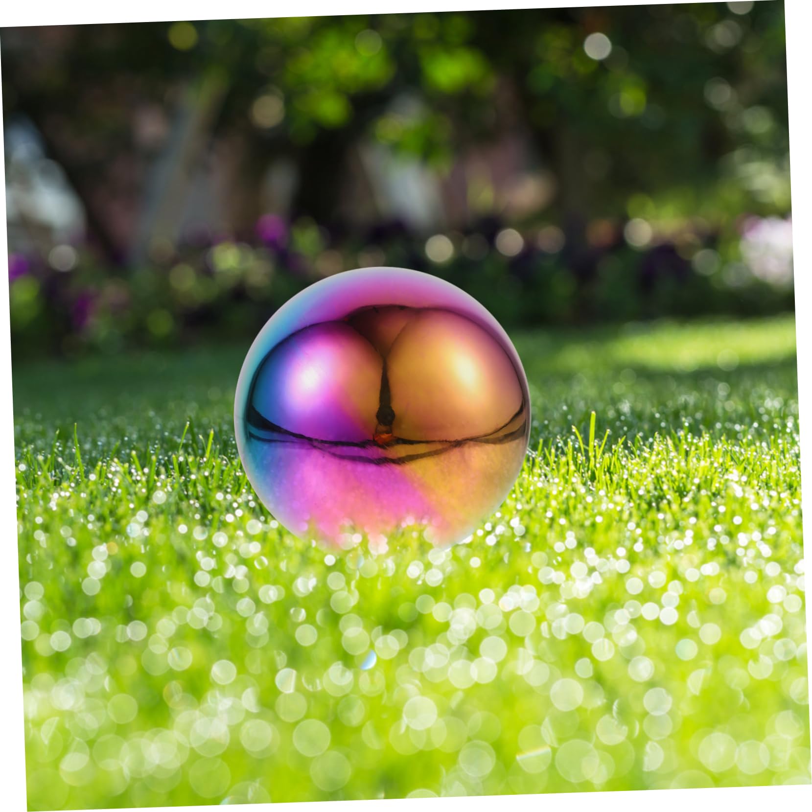 Sfera Riflettente Palla Decorativa Rotonda Lucidata da Giardino in Acciaio Inossidabile 5 Pezzi Effetto Specchio per Centrotavola
