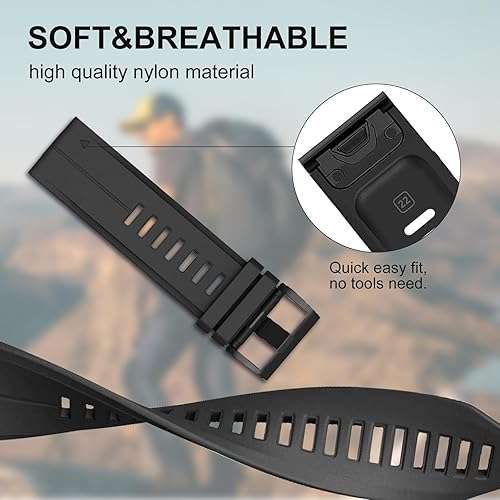 Miniatura 5 de Correa de camuflaje para Garmin Fenix 567,Fenix 6 Pro,Reloj Fenix 5 Plus,Bandas de silicona deportivas Quickfit de 0.866 pulgadas para Garmin