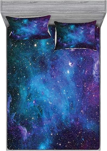 Miniatura 206 de Ambesonne - Juego de sábanas bajeras y fundas de almohada, diseño clásico botánico, plantas de jardín vintage, juego de 3 piezas con estampado