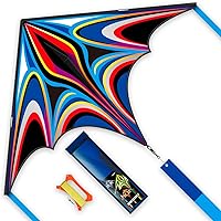 Vista 9 de Cometa Delta grande para niños y adultos, cometas arcoíris fáciles de volar, cometa de playa multifuncional duradera, línea de vuelo sin enredos