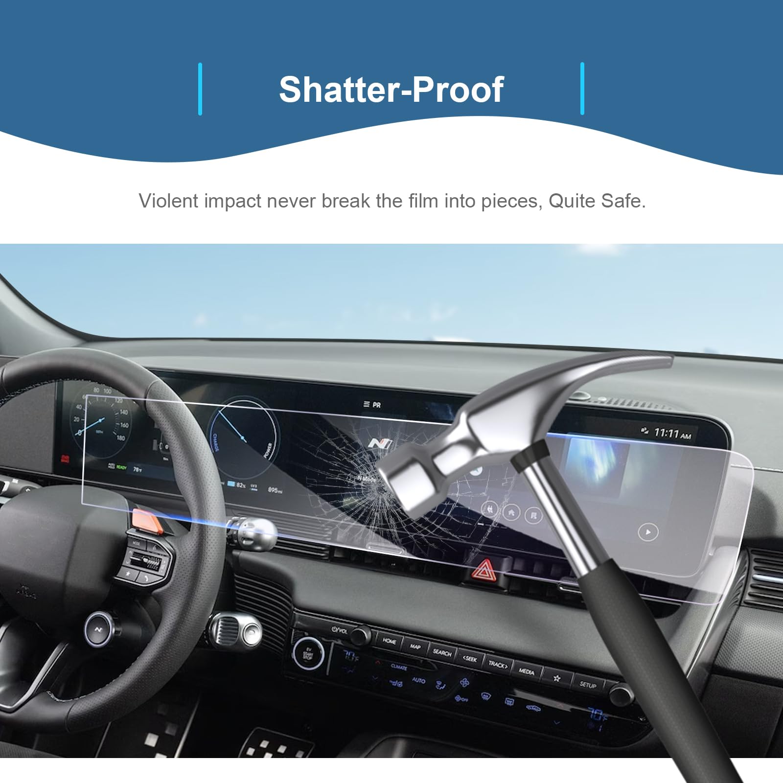 GAFAT Compatible con Hyundai Ioniq 5 Facelift 2025 2026 2027 Navigation Protector de Pantalla, Ioniq 5 2025 Ioniq 5N N Line Navigation + Cockpit Protector de Vidrio Templado, 9H Antiarañazos