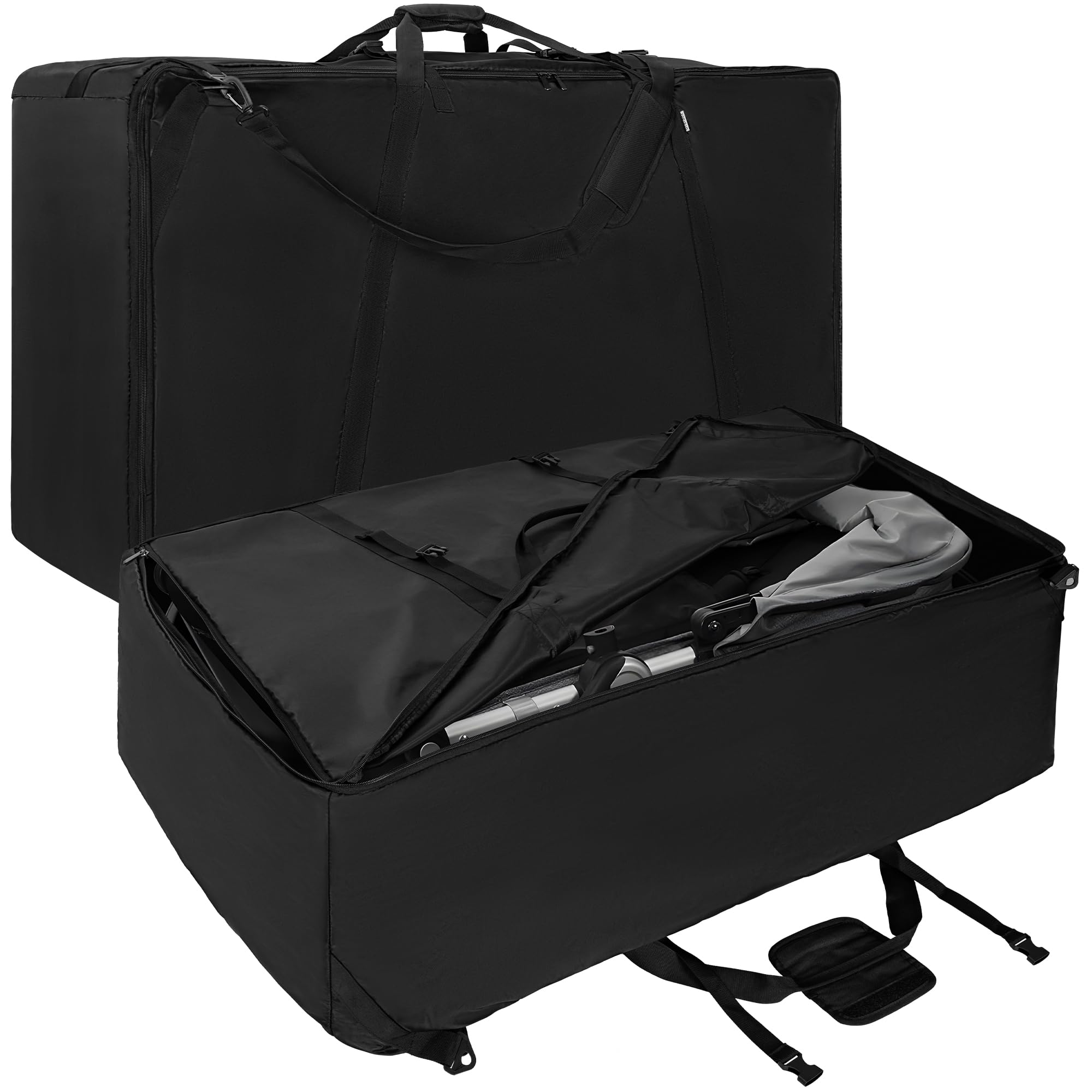 TORIBIO Stroller Travel Bag for Airplane Compatible with Baby Jogger Strollers, Stroller Travel Carry Bags Fits Most Strollers, Gate Check Stroller Bag Portable Storage with Straps, 47"x24"x18"