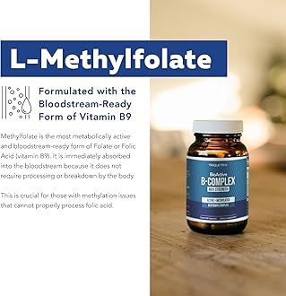 BioActive Vitamin B Complex - Blood Stream Ready, Methylated B Complex - Featuring Methylfolate, 3 BioActive Forms of B12, BenfoPure® B1 & Pantesin® B5 - 12 B Vitamins in Clinical Doses - 60 Servings