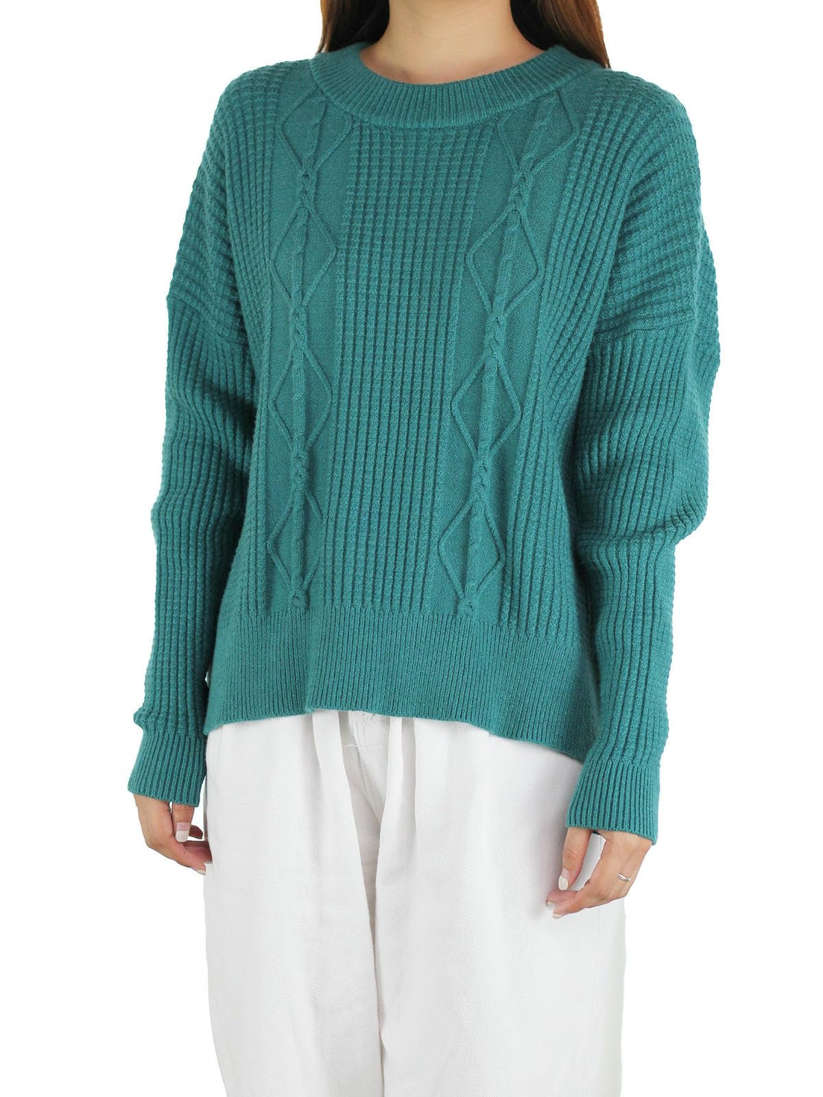 Maglione Dolcevita da Donna Maglieria Donna, Pullover in Maglia A Maniche Lunghe-Bianco-pp