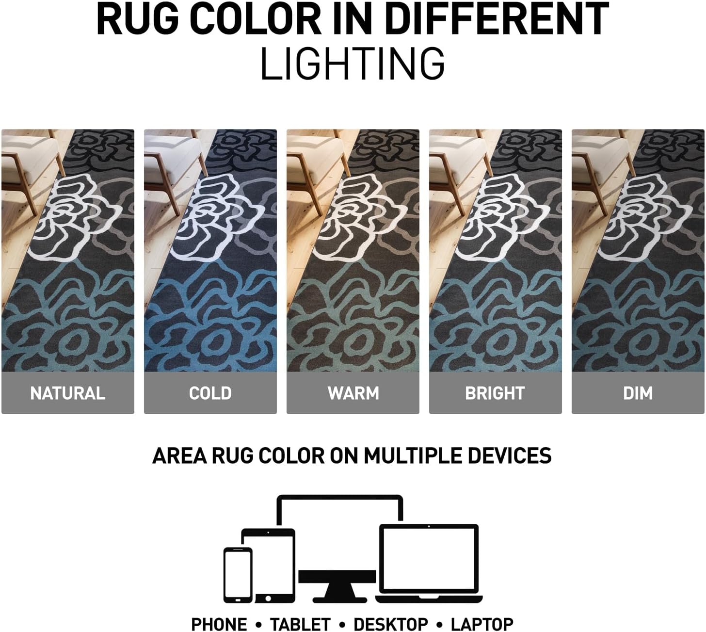 Rugshop Contemporary Modern Floral Abstract Flowers Easy Maintenance for Home Office, Living Room, Bedroom, Kitchen Soft Area Rug 2' x 3' Gray