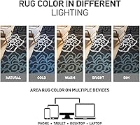 Vista 6 de Tapete moderno y contemporáneo con diseño de flores