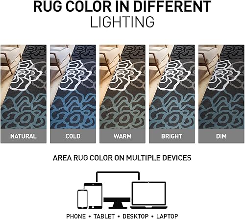 Miniatura 6 de Tapete moderno y contemporáneo con diseño de flores