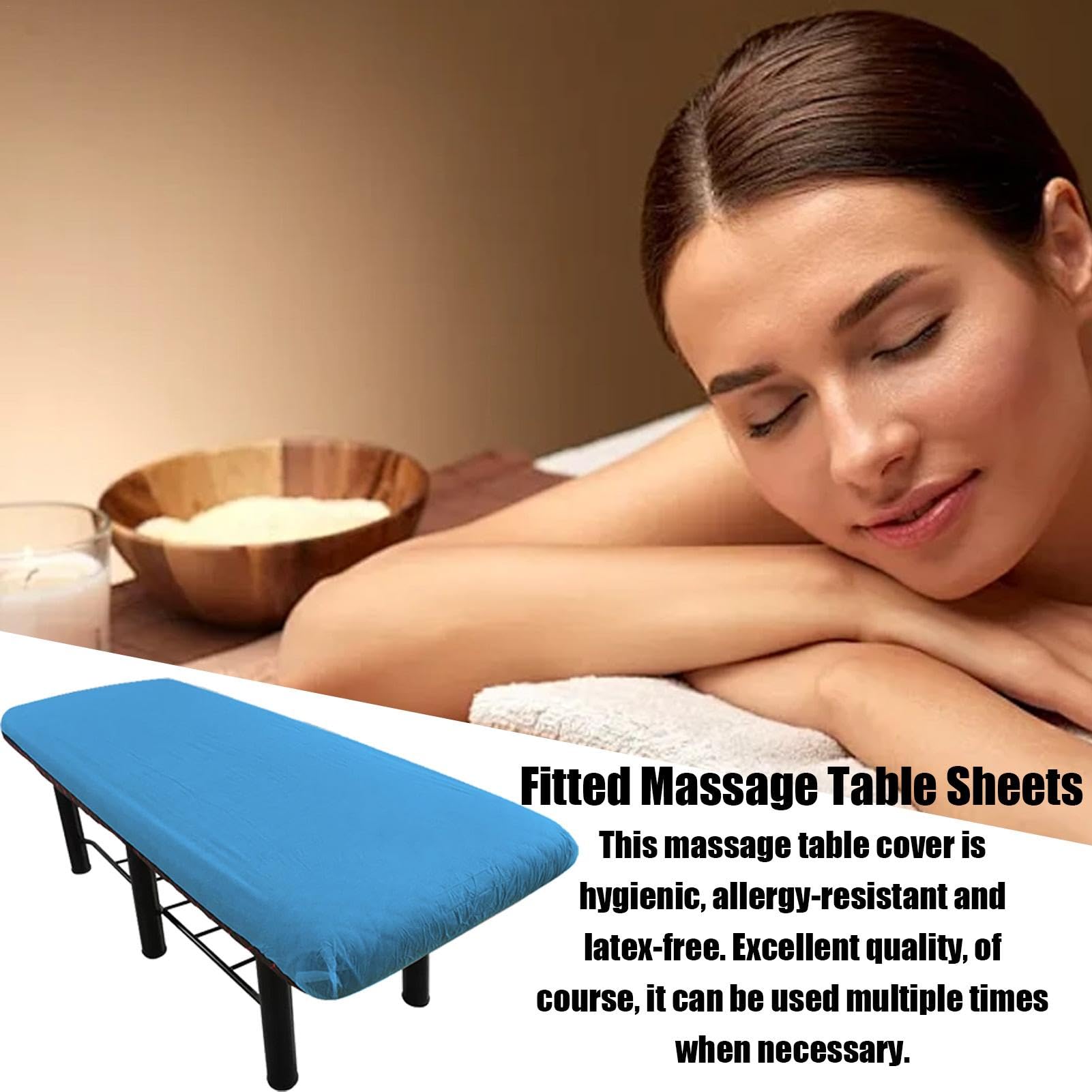 Coprilettino da Massaggio 5X - Lenzuola con Angoli | Copritavolo Blu per Spa | Morbide Lenzuola per Estetista