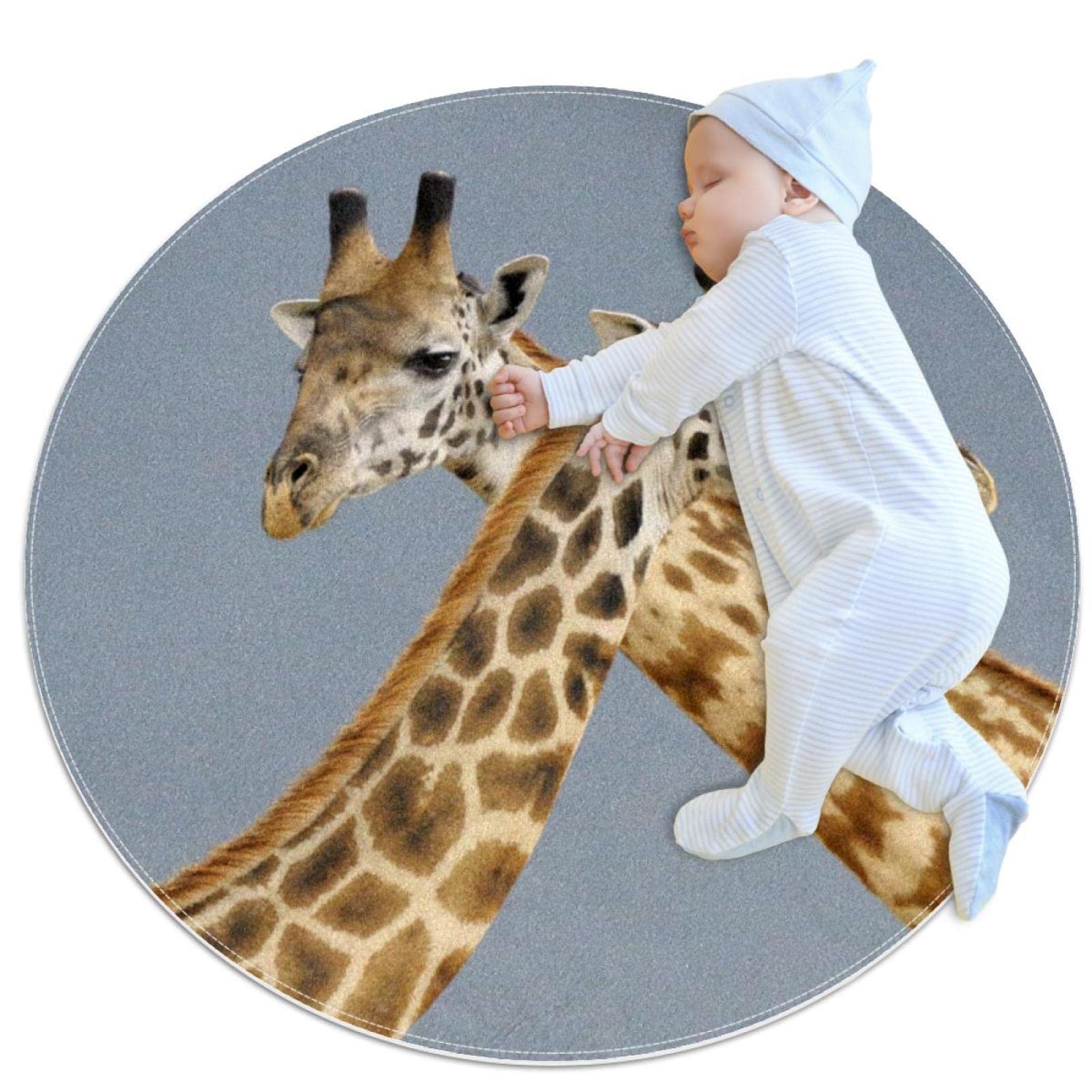 Tapis de jeu girafe pour enfants : créez un coin lecture cosy 80x80cm