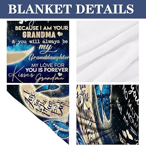 Miniatura 5 de BUUGVIIL Regalos para nieta de parte de la abuela, manta para nieta de 50 x 60 pulgadas para mantener el calor, regalos para nieta, manta para mi
