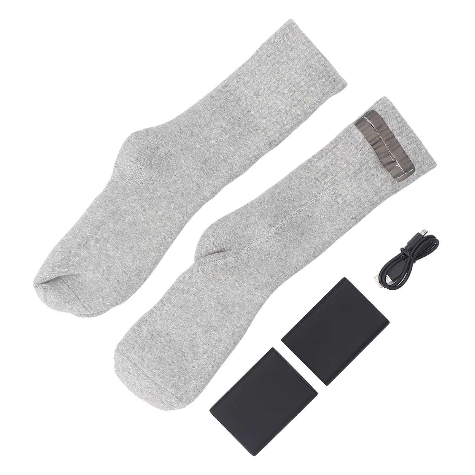 Calcetines Calefactables Recargables, Material El¨¢ y Agradable para la Piel Bancos de Energ¨ªa de Carga Doble Calcetines Calefactores El¨¦ctricos para Esquiar, Patinar, Cazar