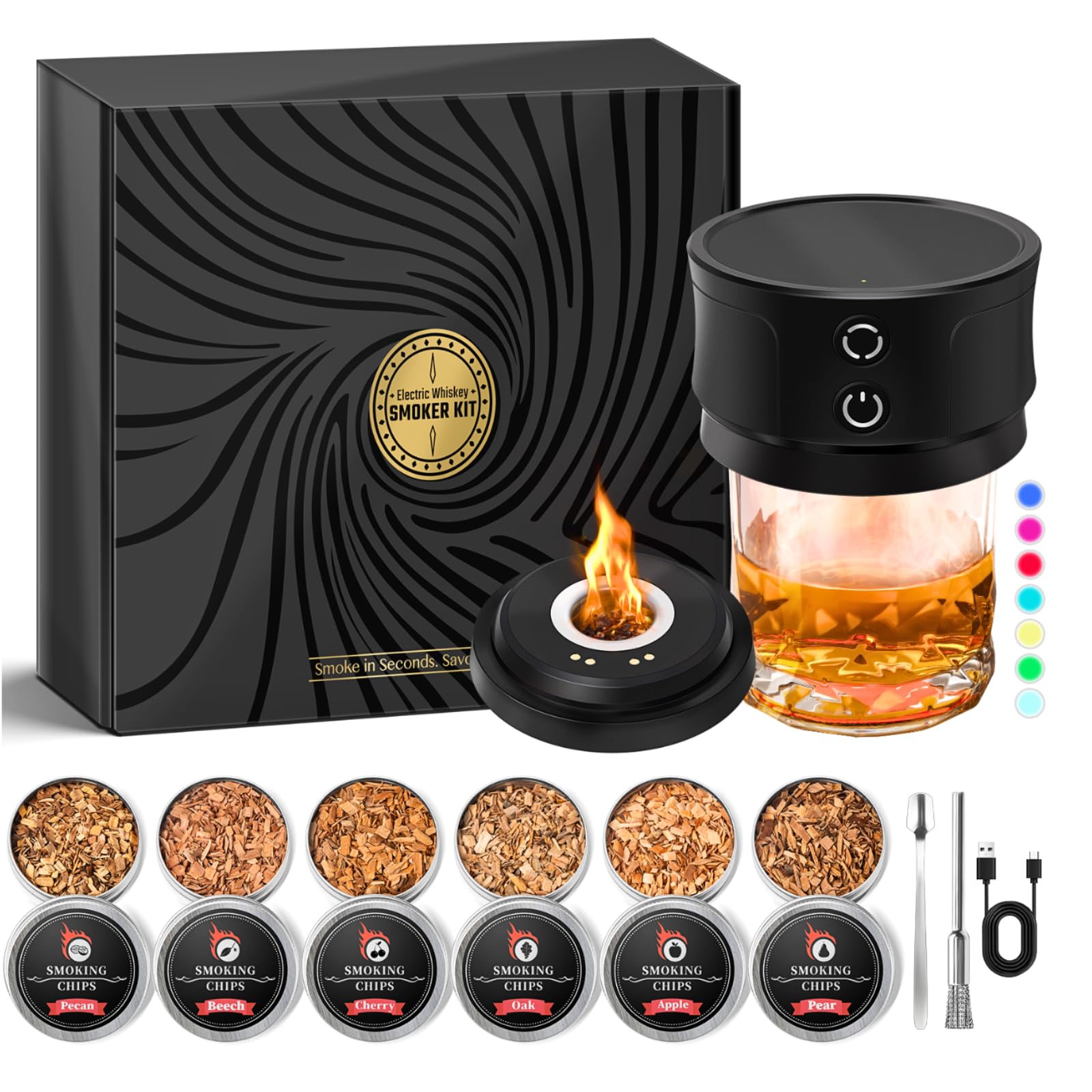 Ahumador eléctrico de whisky para crear cócteles ahumados profesionales en casa