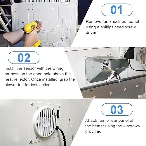 Miniatura 7 de Criditpid F299201 Blower Fan Kit for Mr. Heater 20,000-30,000 BTU Vent Free Heaters (2016 to Present), Replacement Ventless Wall Heater Fan