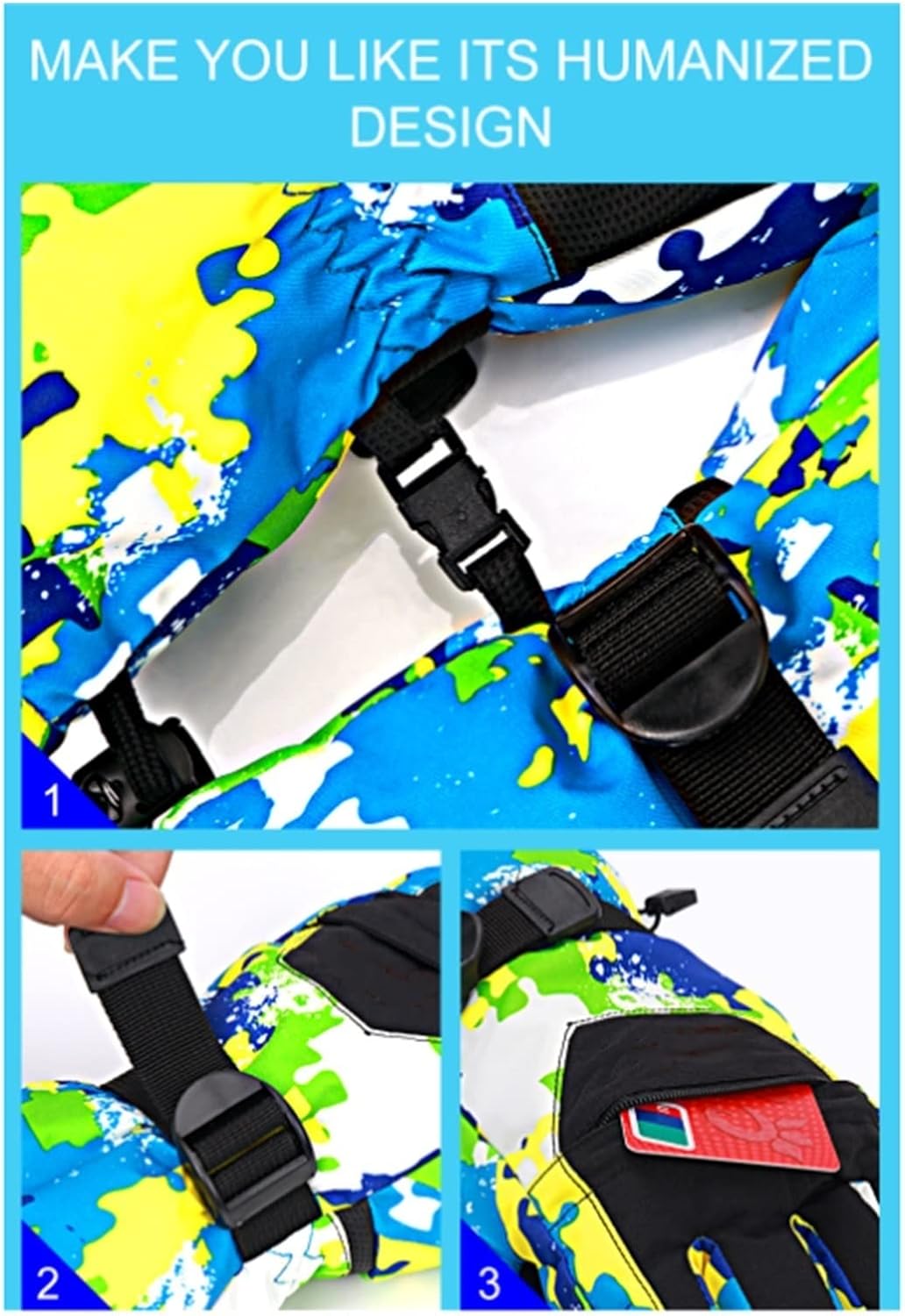 Waterproof Touchscreen Ski Gloves Men Women Boy Girl Chidren Kids Ski Gloves Snowboard Gloves Motorcycle Winter Skiing Climbing Snow Gloves Windproof Extreme Cold Weather Thermal Winter