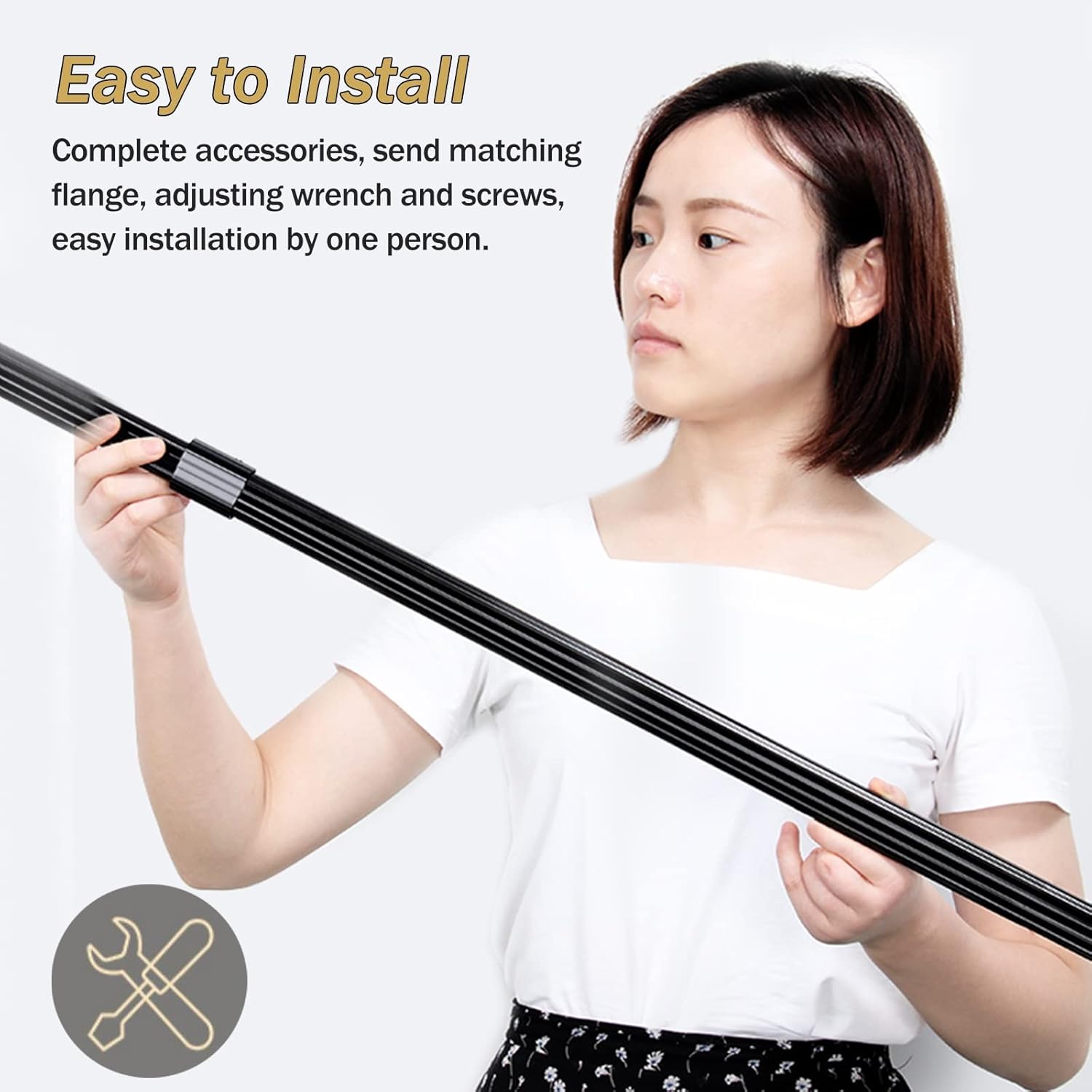 42Cm-105Cm Extendable Closet Rods, Teleswall Mounted Clothes Rail Pole with End Sockets, for Hallway/Entryway/Cloakroom, Water/Rust Proof Aluminum Alloy/Brown/2(Brown-16.5)
