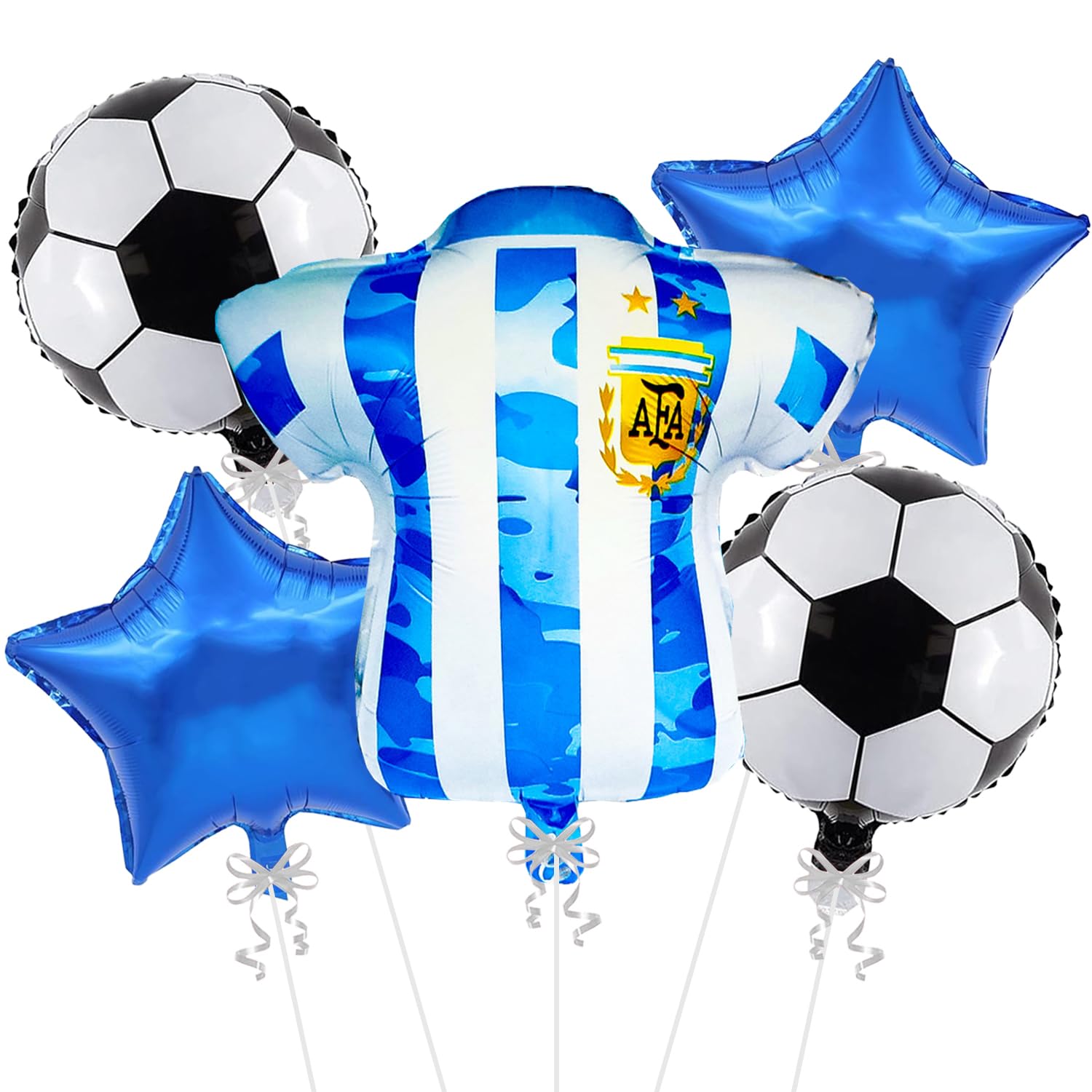 Rozi Decoration Football Theme Birthday Decoration Items for Boys Pack of 5 Pcs | Football Foil Balloons for Birthday Parties | Football Birthday Decoration Items for Boys, Multicolor